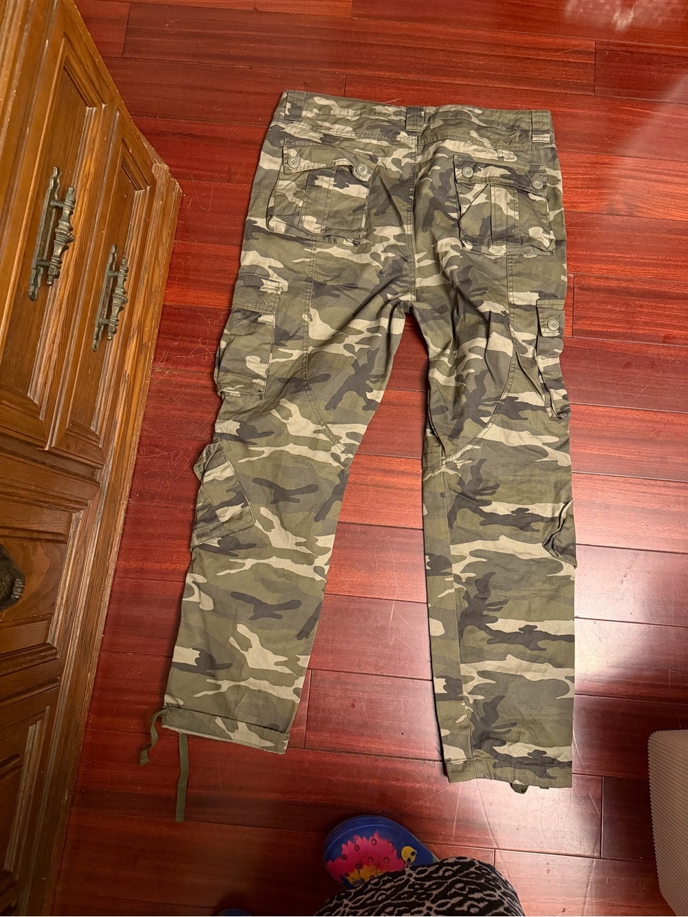 Women's Camouflage Cargo Pants - Olive Green Plus Size 2X